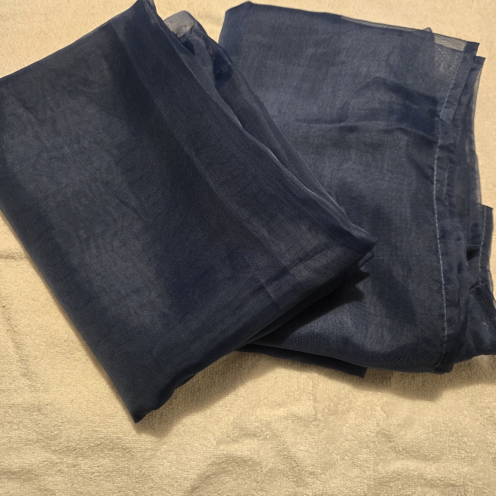Sheer Blue Curtains Panels (2)